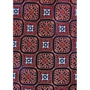 Dion Signature Tie 100% Italian Silk Orange Blue Geometric Medallion‎ 3.5x58